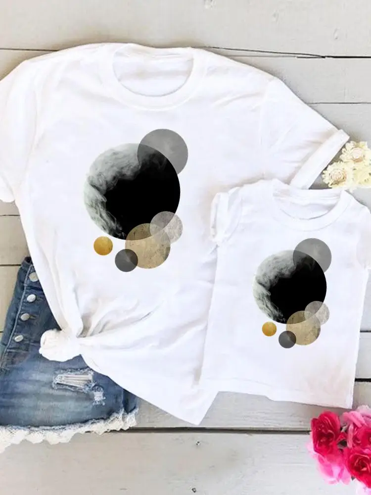

Tee Women Kid Child Abstract Casual Boy Girl Summer Mom Mama Mother Graphic T-shirt Clothes Clothing Family Matching Outfits