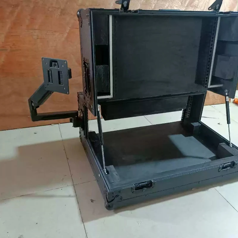 Atem HD8 Switcher Flight Case Custom Director Switcher Monitor with Hydraulic Rod