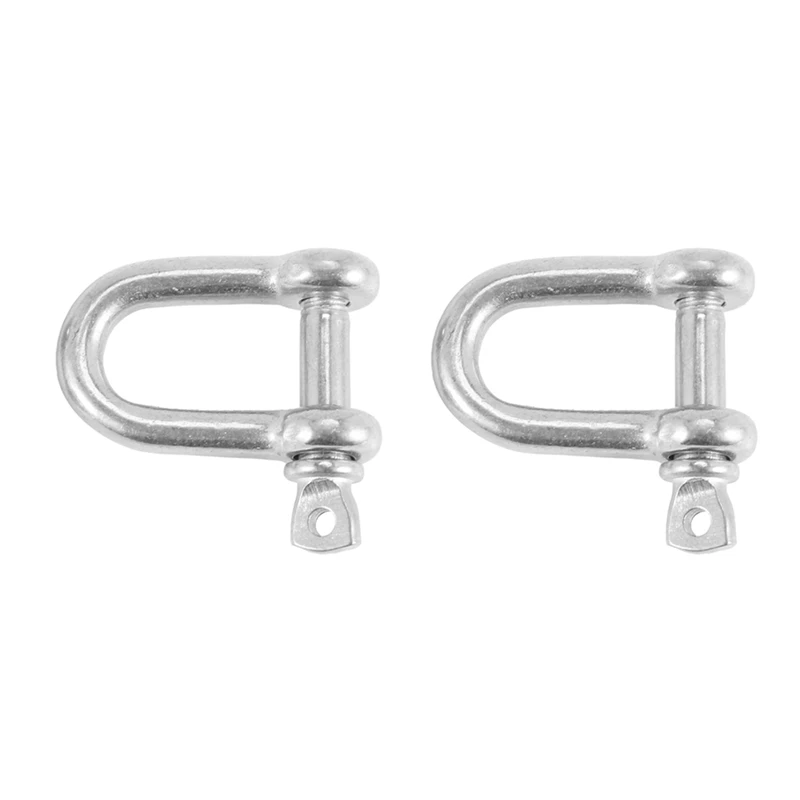 304 Stainless Steel Screw Pin D Style Chain Dee Shackle 4Mm For Rigging M4 Pack Of 4