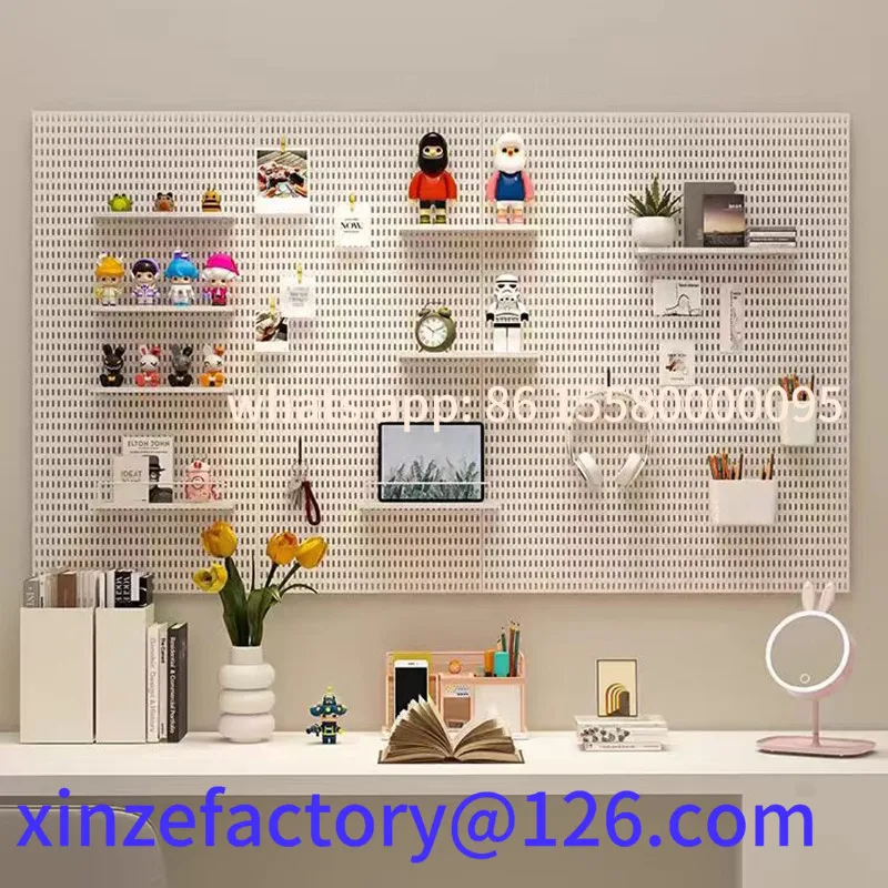 

Customizable Home Office Wall Decor Pegboard DIY Art Hole Board Grid Decoration Bedroom Storage