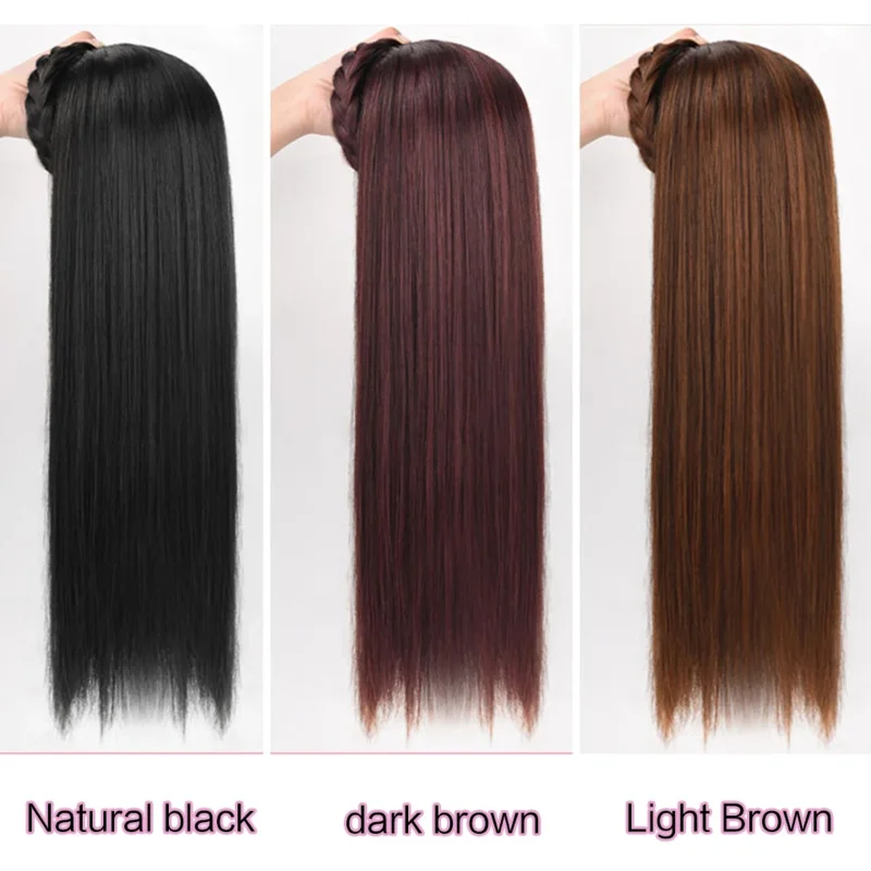 Parrucca antica cinese donna parrucche Hanfu copricapo fotografia accessori per la danza parrucche nere per le donne panino per capelli integrato High tem