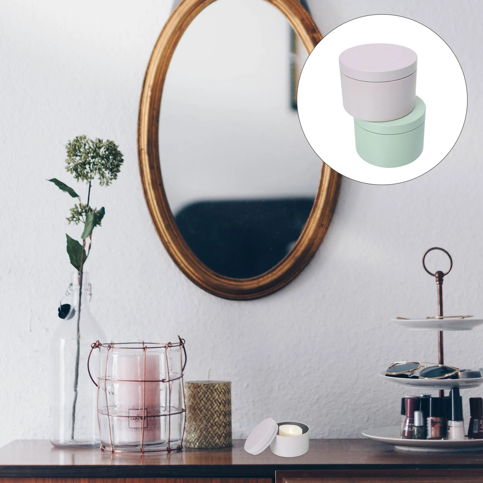 

2Pcs Tinplate Containers Sturdy Canisters for Handmade Scented Candles Wedding Candies Storage Box Tinplate Cans