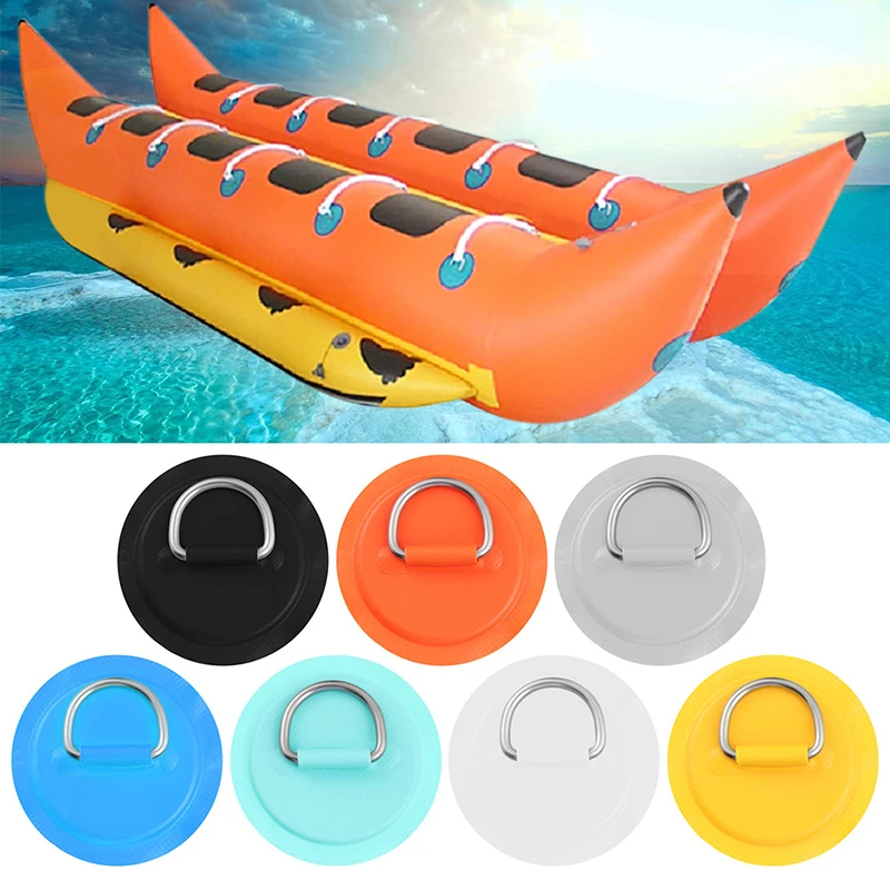 1Pc Surfboard Dinghy Boat PVC Patch Stainless Steel D Ring Deck Rigging Rope Ring Buckle For Inflatable Boat Raft Dinghy Canoe