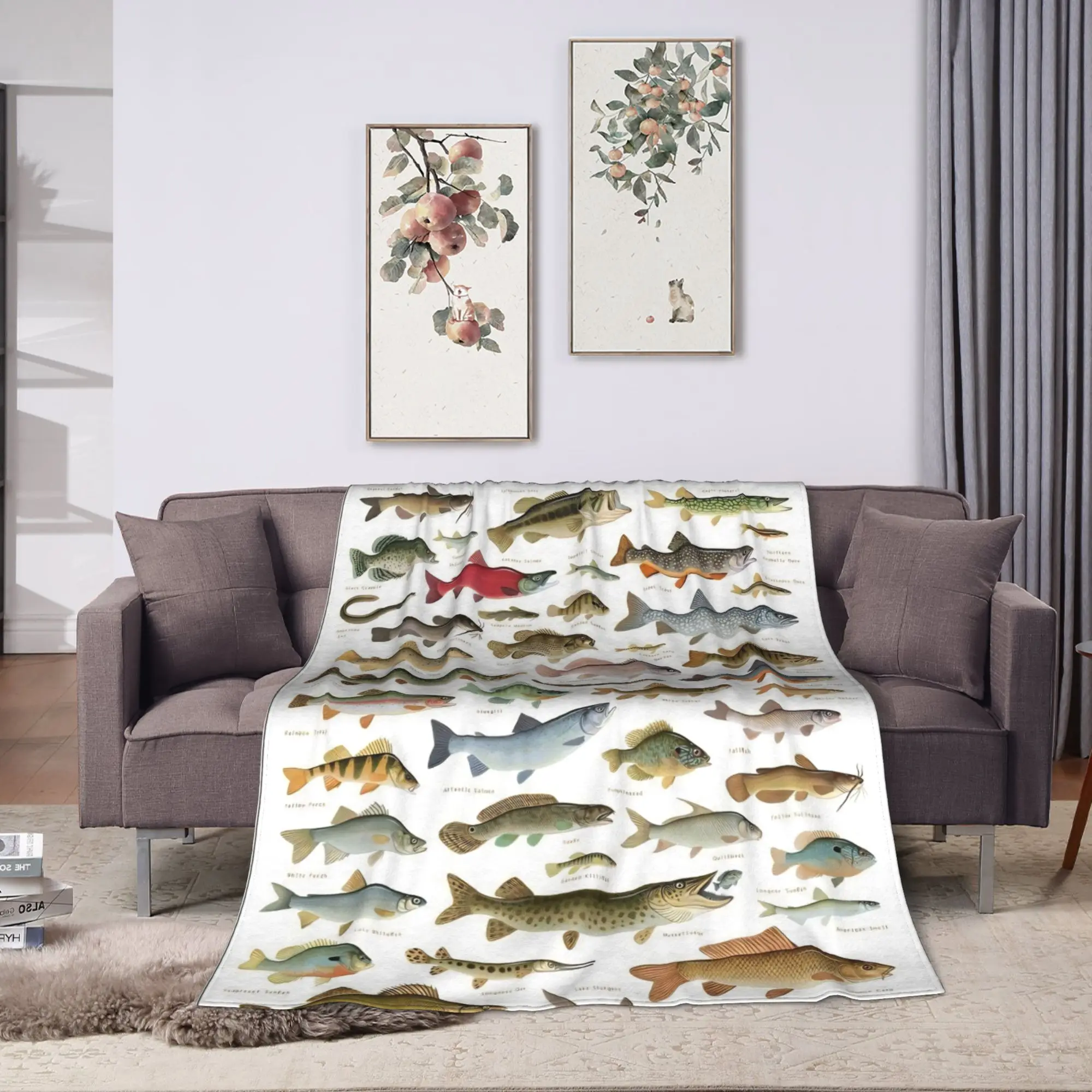 Sports Fish Funny Lover Soft Blanket  Picnic Plush Bedding Throws Novelty Home Decor Flannel Bedspread Sofa Bed Cover