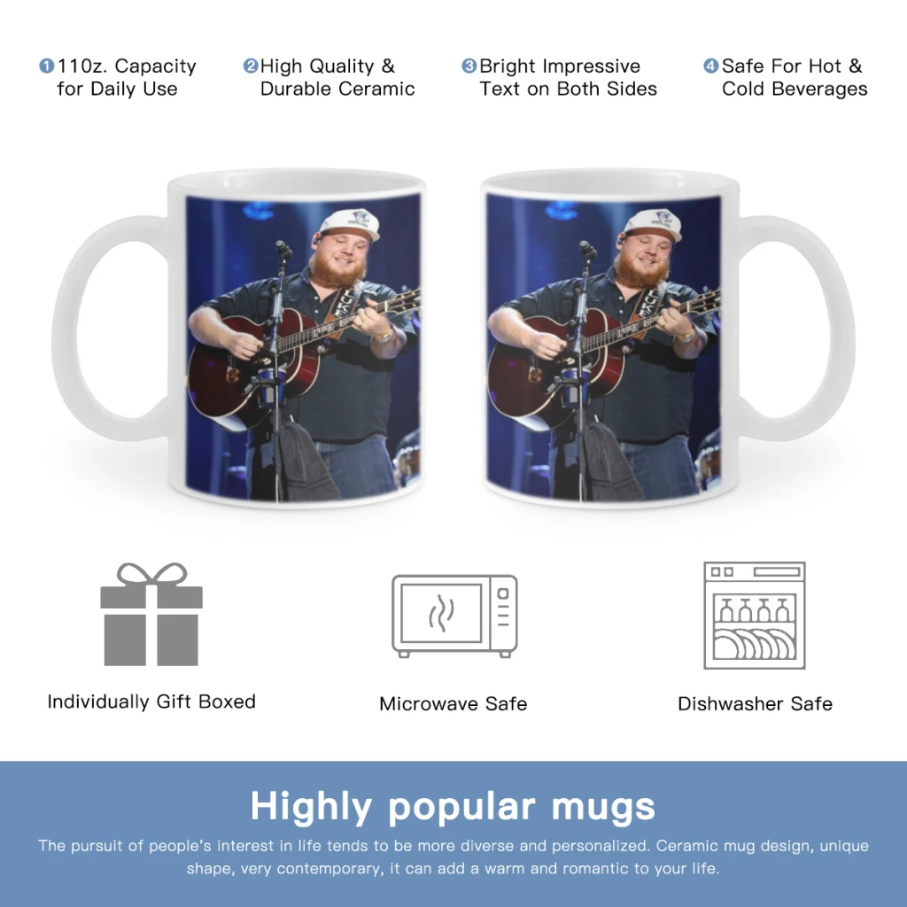 

Singer Luke Combs Popular Music Free shipping Coffee Cups Ceramic cups creative cups and cute mugs Personalized Gift Cup For Tea