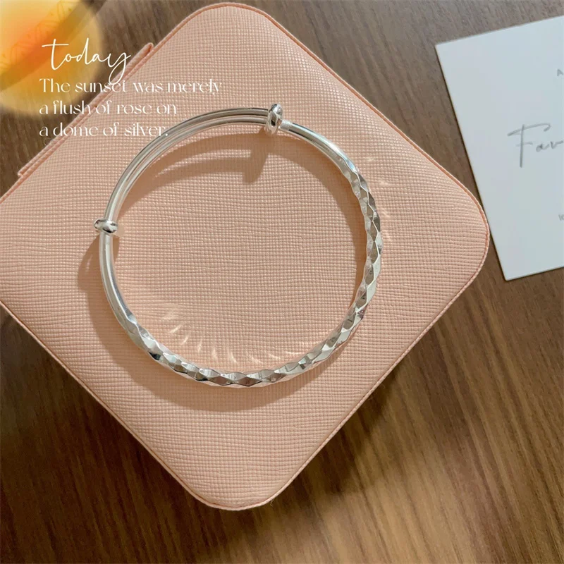 High quality original design 999 sterling silver sparkling women's push-pull bracelet luxurious fashion jewelry birthday gift