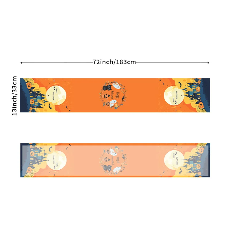 new Halloween table flag printed imitation linen table flag festival dining table layout dining table cloth
