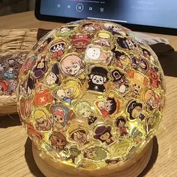 Jeden kawałek Luffy Zoro Sanji Nami Robin peryferyjne kreatywne akrylowe światło nocne łatki DIY ozdoby na biurko figurki Anime prezenty