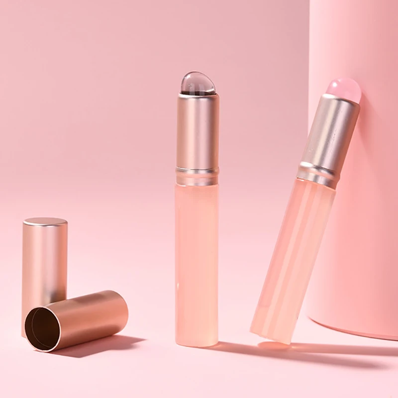 Großhandel 1 Stück Weicher Silikon-Lippenpinsel mit Rundem Kopf Lippenstift-Verwischpinsel Kosmetik-Make-up-Tool für Frauen