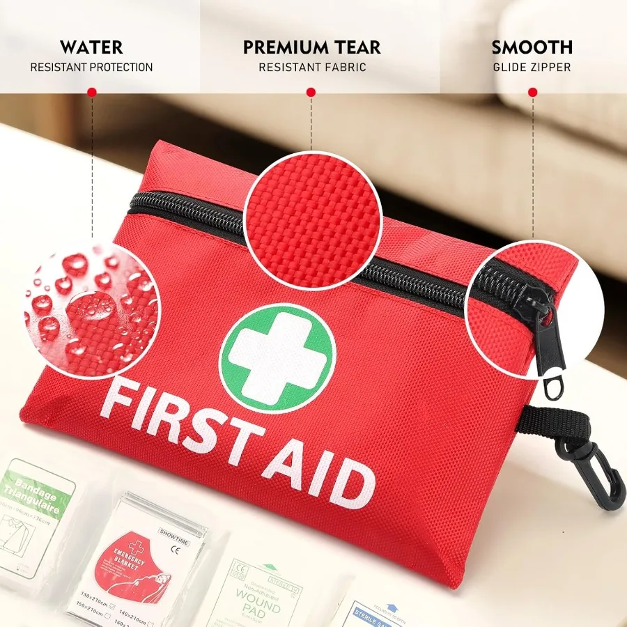 Mini First Aid Kit for Minor Cuts Scrapes Sprains Burns 194Pcs Portable Compact First Aid Kit for Home Car Travel Camping and O