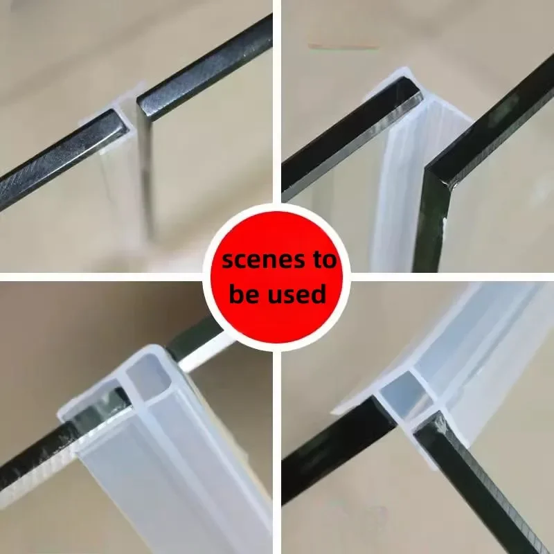 Silicone Glass door sealing strips 6-12mm Bath Shower Room Water Retaining Strip Draft Stopper Window balcony door gap sealer