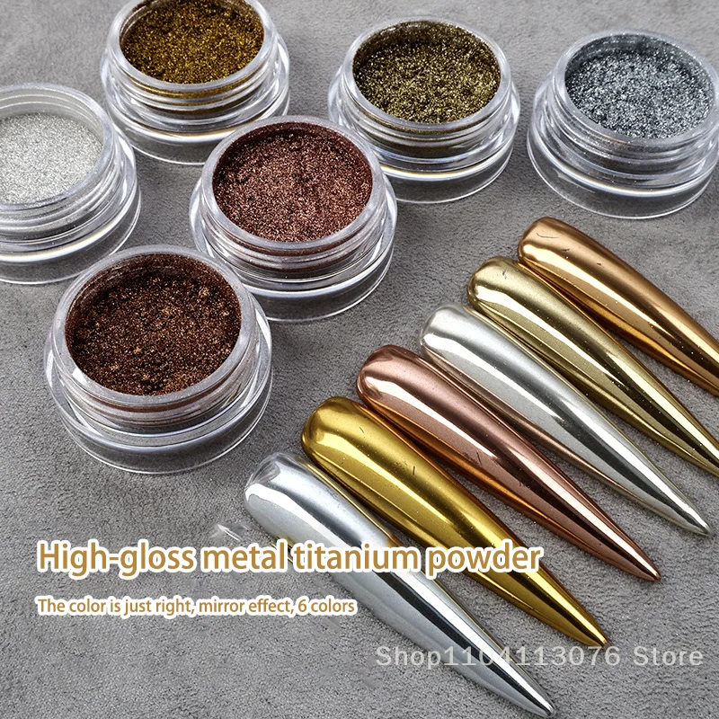 2025 Metallic Mirror Powder Nail Art Glitter Rose Gold Champange UV Gel Polish Chrome Dust Metallic Effect Nail Painting Pigment