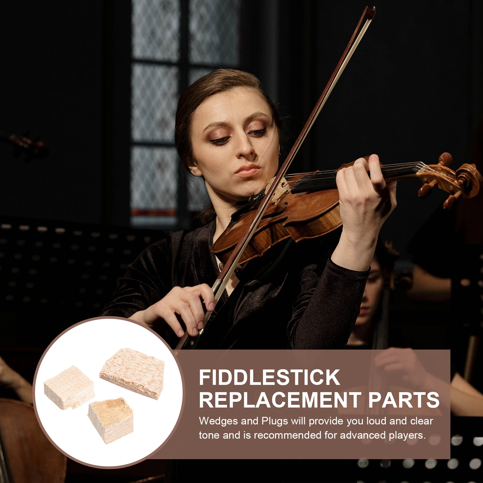 

2 Sets Premium Violin Bow Replacement Wedges Plugs For Cello Fiddlestick Comfortable Wood Parts Professional Use Instrument