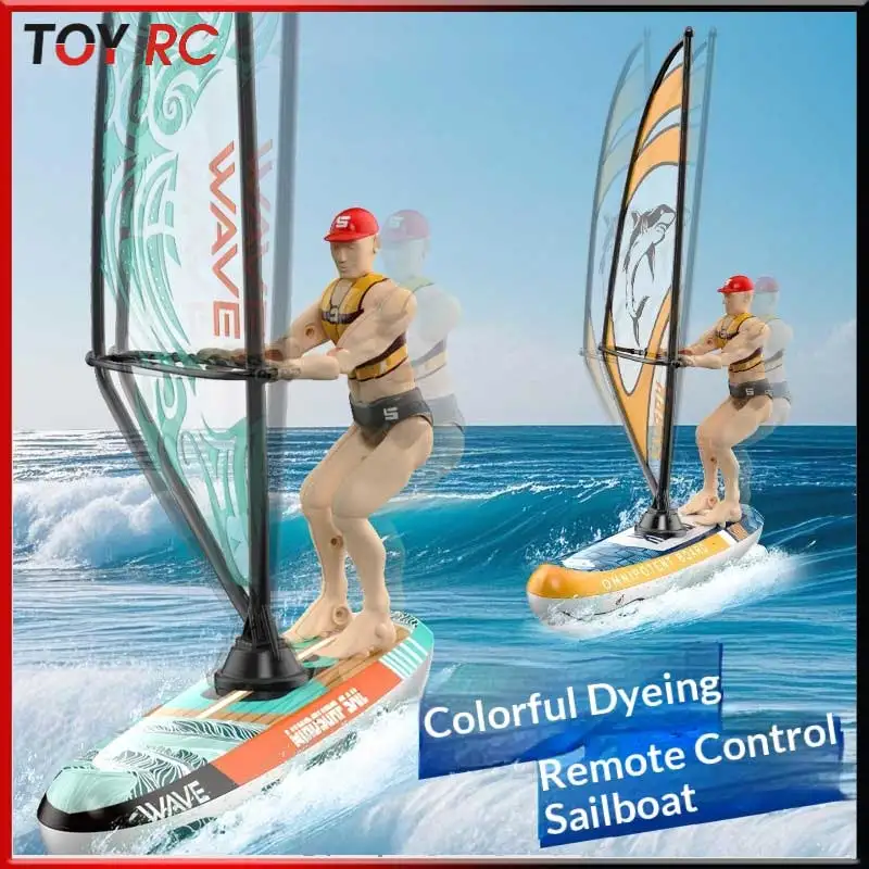 

804 Remote Control Sailboat 2.4g Surfing Competition Remote Control Rowing Boat Capsize Reset Colorful Lights Children'S Toy