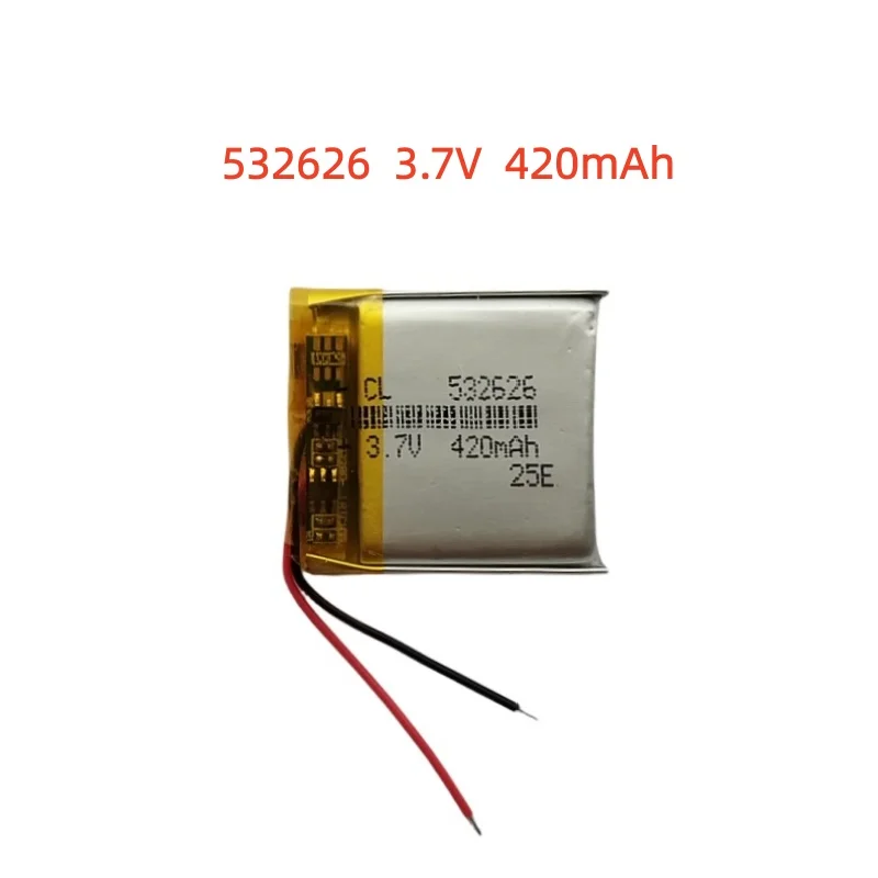 

532626 3.7V 420mAh Small Size Lipo Rechargeable Battery Lithium Polymer For MP3 Bluetooth MID headset headphone video pen