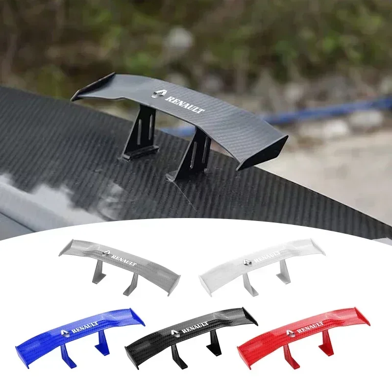 

Carbon Look Car Rear Spoiler Mini Wing Small Model Decoration For Renault koleos duster megane 2 logan clio Auto Accessories