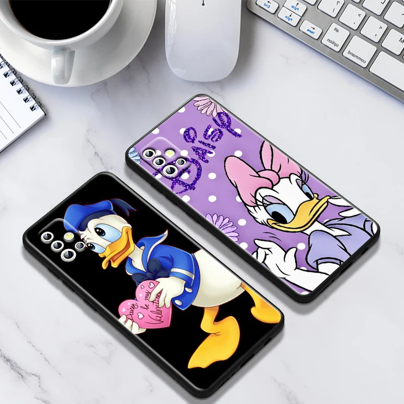 Donald Duck Disney Daisy For Samsung A14 A54 A34 A73 A53 A33 A23 A13 A32 A72 A52 A32 A22 A03 A02 Silicone Black Phone Case Cover