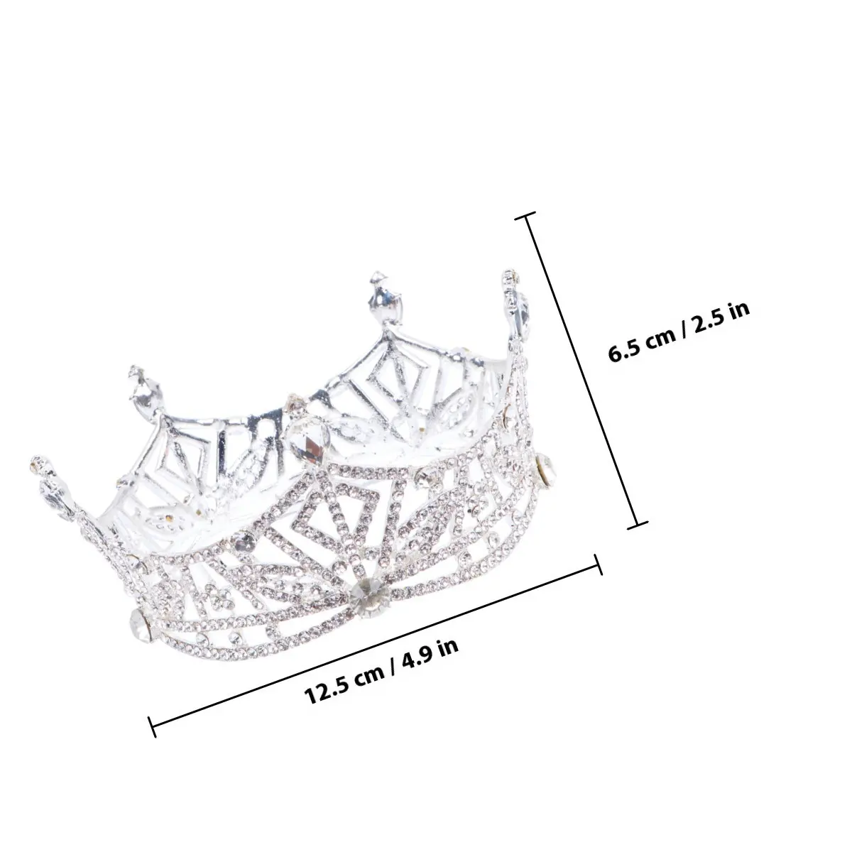 Retro Rhinestone Crown Large Alloy Bridal Headwear Wedding Crown for Bride Women Engagement Party Accessory Bridal Headwear