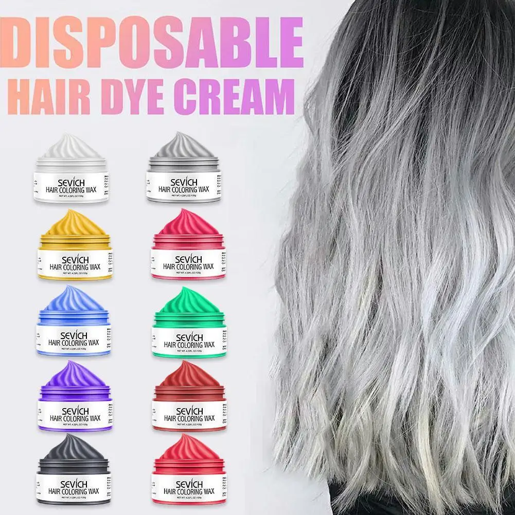 30ml Color Hair Wax Styling Hair Dye Clay Grey Temporary Dye Disposable Fashion Festival Celebrate Molding Coloring Mud Cream