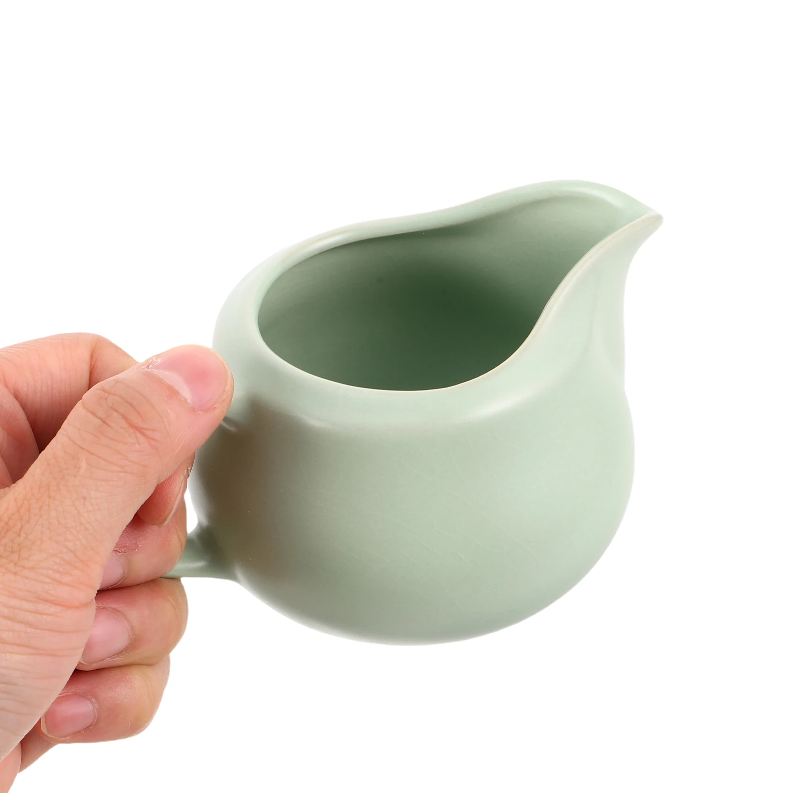 

Porcelain Ceramic Creamer Container Holder Milk Pitcher with Handle Steaming Coffee Sauce Dispenser for Table Kitchen Use