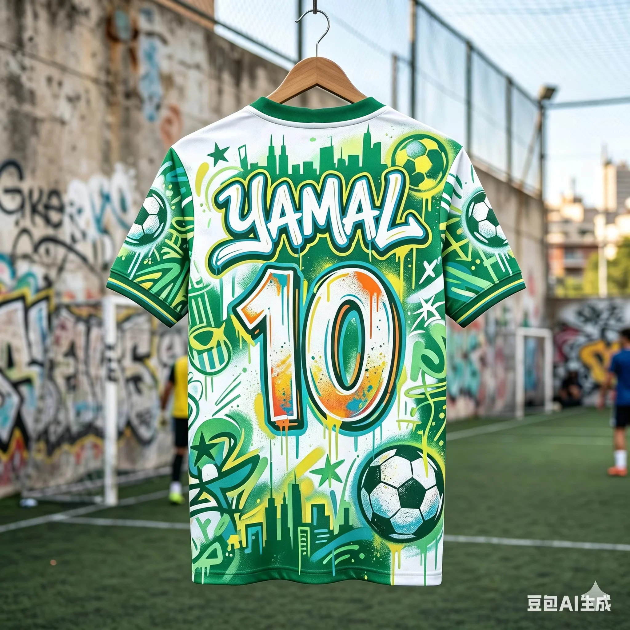 New Unisex #Yamal #10 Graffiti Street Art Football Soccer T Shirt Breathable   Sportswear Training Fan Tee FamilyMatching - view 2