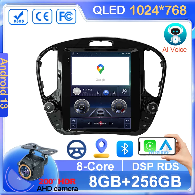 Car Android 14 Radio Player For Nissan Juke 2011-2018 Multimedia Video GPS Navigation For Tesla Style Vertical Screen 8core