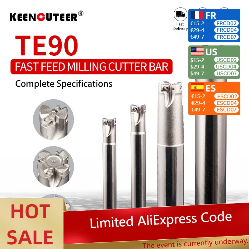 

4NTE90 90-degree Fast-Feed milling cutter bar for 4NKT060308 KT930S KT1505 H01 double-sided right-angle milling cutter insert