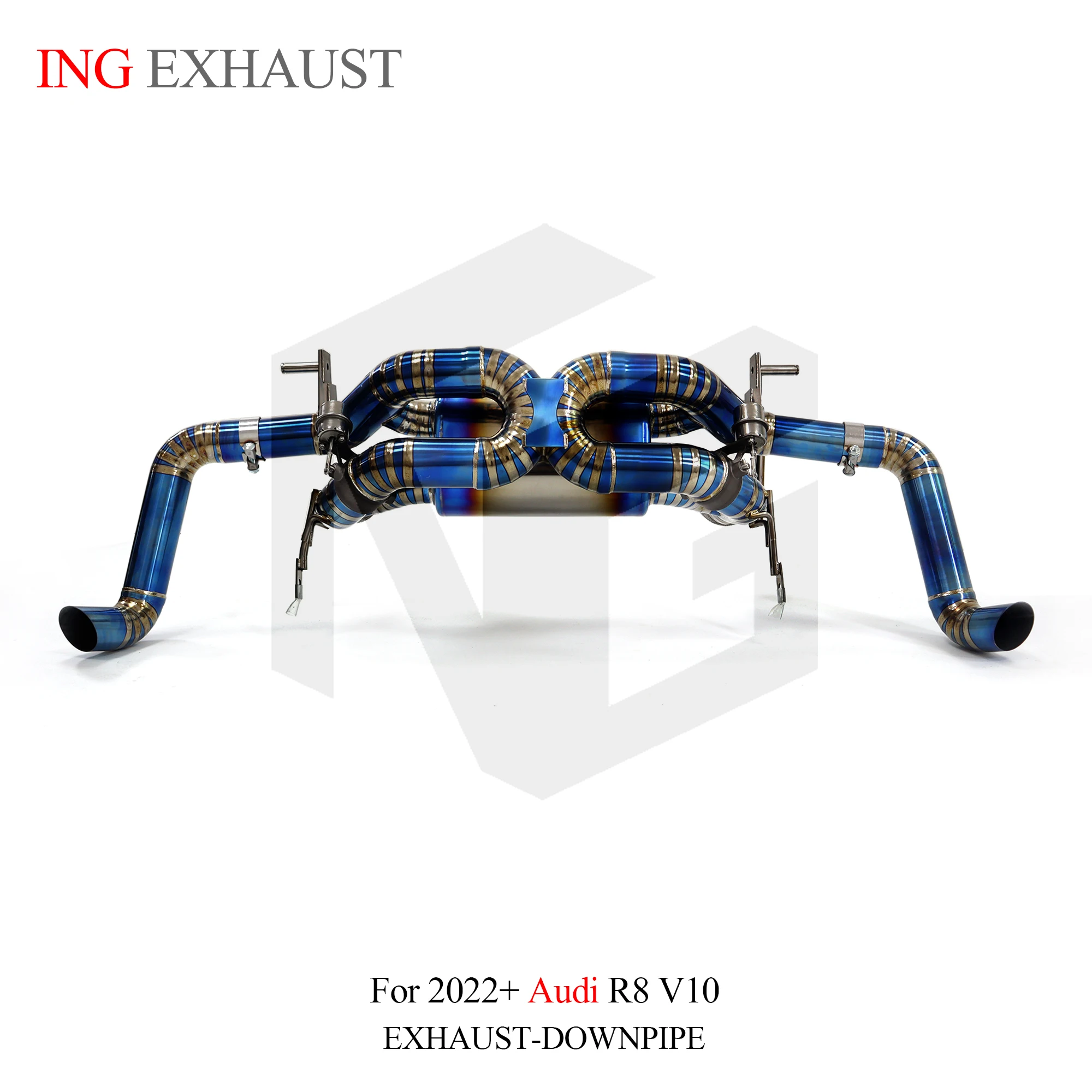 ING صمام التيتانيوم Catback لأودي R8 5.2L V10 2022 بدون مستشعر OPF سباق السيارات لا نظام نمط عادم الأنابيب الخمار 🚀