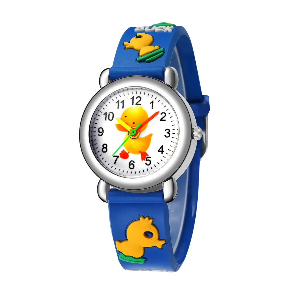 cute sweet silicone band Duck style Children\'s cartoon watch