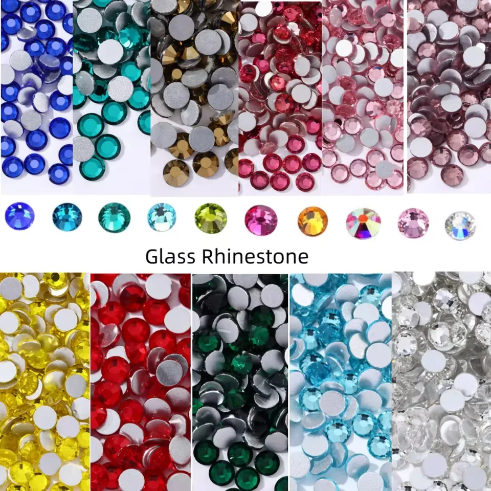 ss6-ss30 Crystal Rhinestones Non Hot Fix Flat Back Strass & Fabric Garment rhinestones for nails Decorations