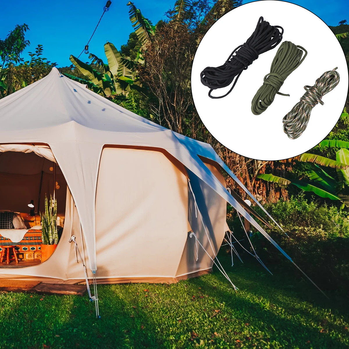 

3Pcs 8m Long Durable Nylon Rope for Multi-Purpose Use in Camping Clothesline and DIY Crafts Braided Nylon Rope