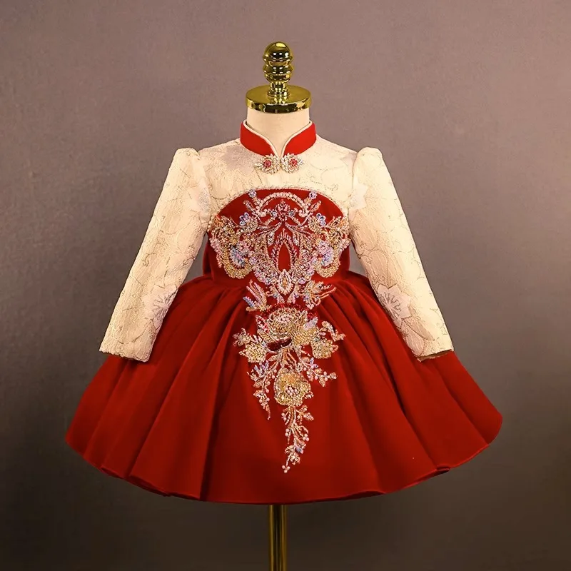 Children HIgh End Host Piano Performance Dress Girls Fashion Birthday Wedding Dress g497