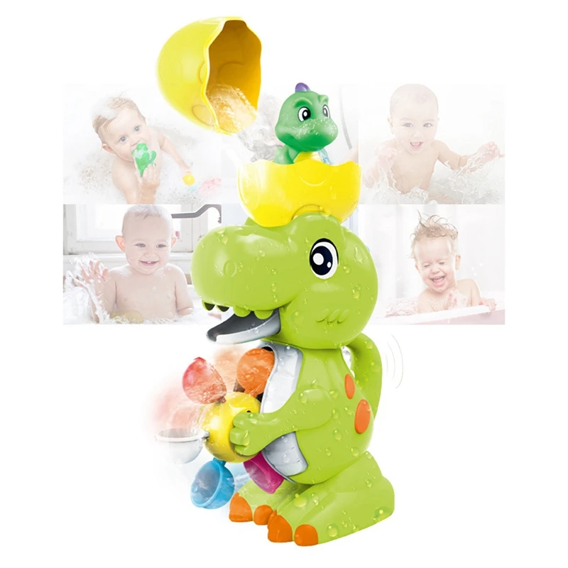 Jouets de Bain en Forme de Dinosaure, Cascade, Moulin à Vent, Livre d'Eau, pour Enfant, Amusant, Développement Sensoriel