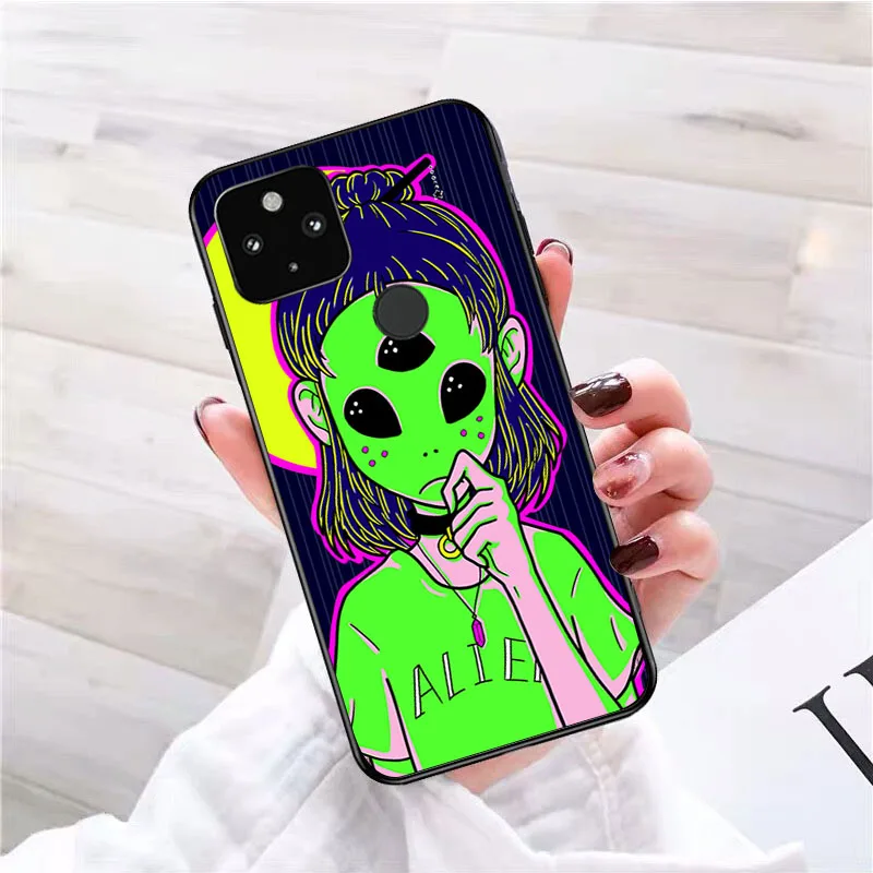 Cartoon alien space Believe UFO Phone Case for Google pixel 8 7 Pro 7a 6A 6 Pro 8A 5A 4A 3A Pixel 5 6 4 3 3A XL