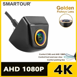 SMARTOUR AHD 180 Degree Fisheye Lens Night Vision 1080P AHD Vehicle Rear View Reverse Backup Camera Metal 4 PIN For Android DVD