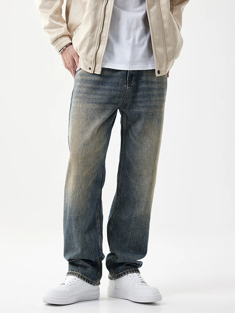 

Bla Armada 2025 Vintage Straight Leg Jeans Iron Free Anti-Wrinkle Versatile Loose Long Pants Cotton Polyester Blend