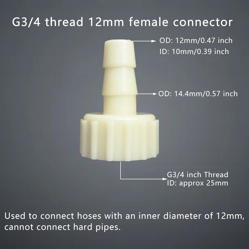 5Pcs Female Hose Connector G3/4 Inch Inner Thread Water Pump Nozzle Accessories Barbed Pagoda Joint Coupling Garden Irrigation