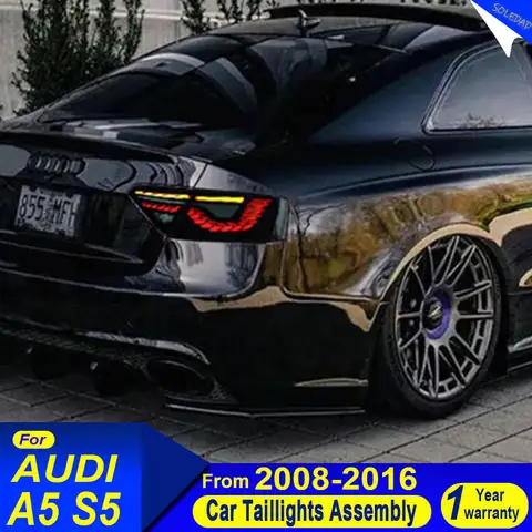아우디 A5 2008 2009 2010 2011 2012 2013 2014 2015 2016 LED 테일 램프 다이나믹 방향지시등 어셈블리 (카 스타일링 테일 라이트)