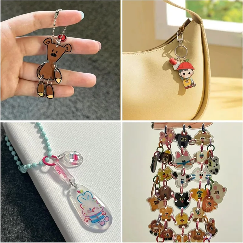YLS-50PCS Shrink Plastic Sheets Heat Shrink Film Sheets,Shrink Paper Sheets With 100 Keychains Shrinky Dink Kit For Creative