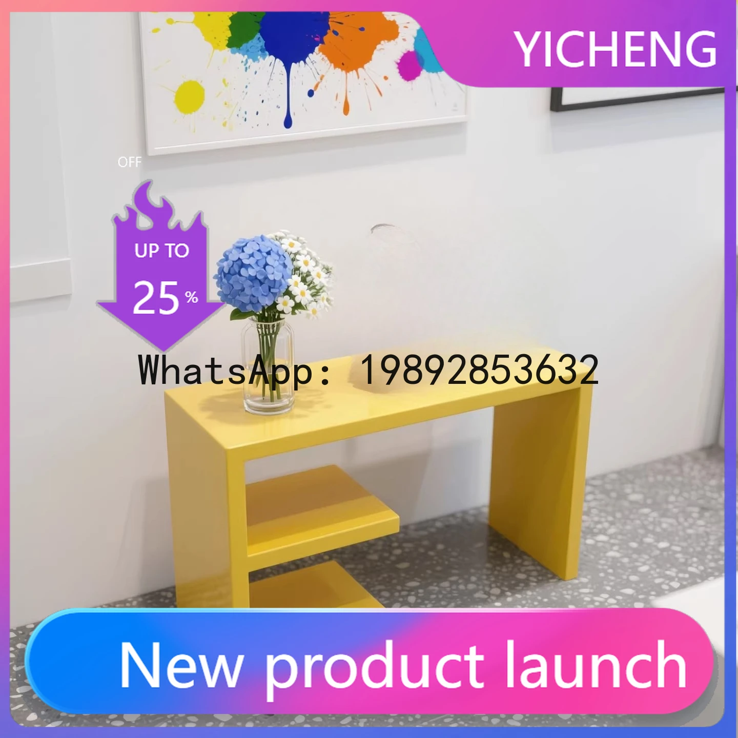 Clothing Store Island Counter Boutique Display Table Shoe Bag Store Display Stand Wooden Lacquered Display Table