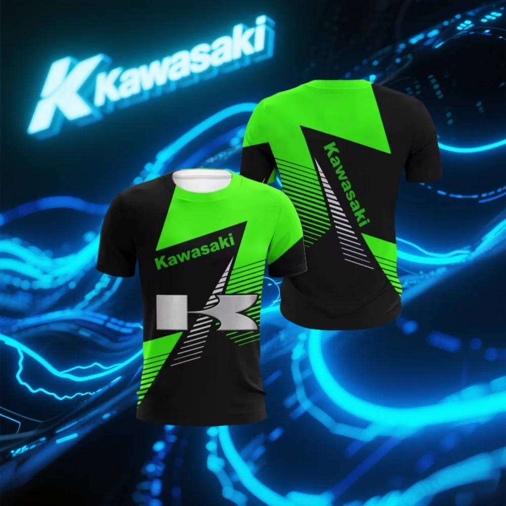 

Kawasaki Motorcycle T-Shirt Riding T-Shirt Sunscreen Fast Drying Sweat Absorbing 3d Print T-shirt Summer T-Shirt Men's T-shirt