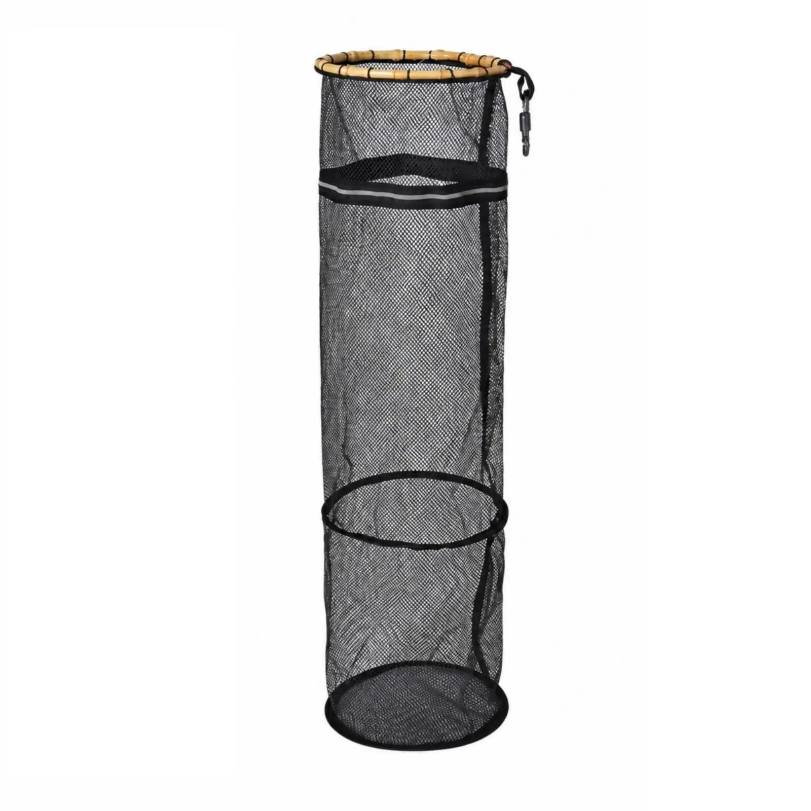 Cylindrical Fishing Keepnet Bamboo Loop Fish Keepnet Breathable Fish Keep Net for Stream Fishermen, Anglers, Mobile Angling