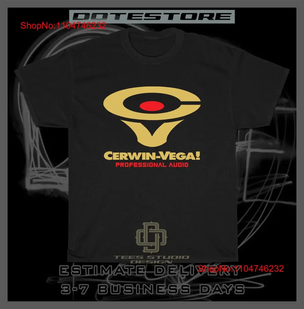 Cerwin Vega-Camiseta con Logo de Audio profesional para hombre, camisetas americanas, gráfico lavado vintage, moda informal ligeramente elegante