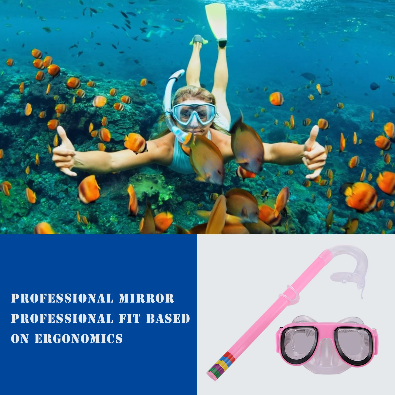 Occhialini da nuoto maschere Swim Scuba bambino PC nuoto immersioni occhiali per bambini maschera e Snorkel Set accessori per immersioni subacquee anti-uv