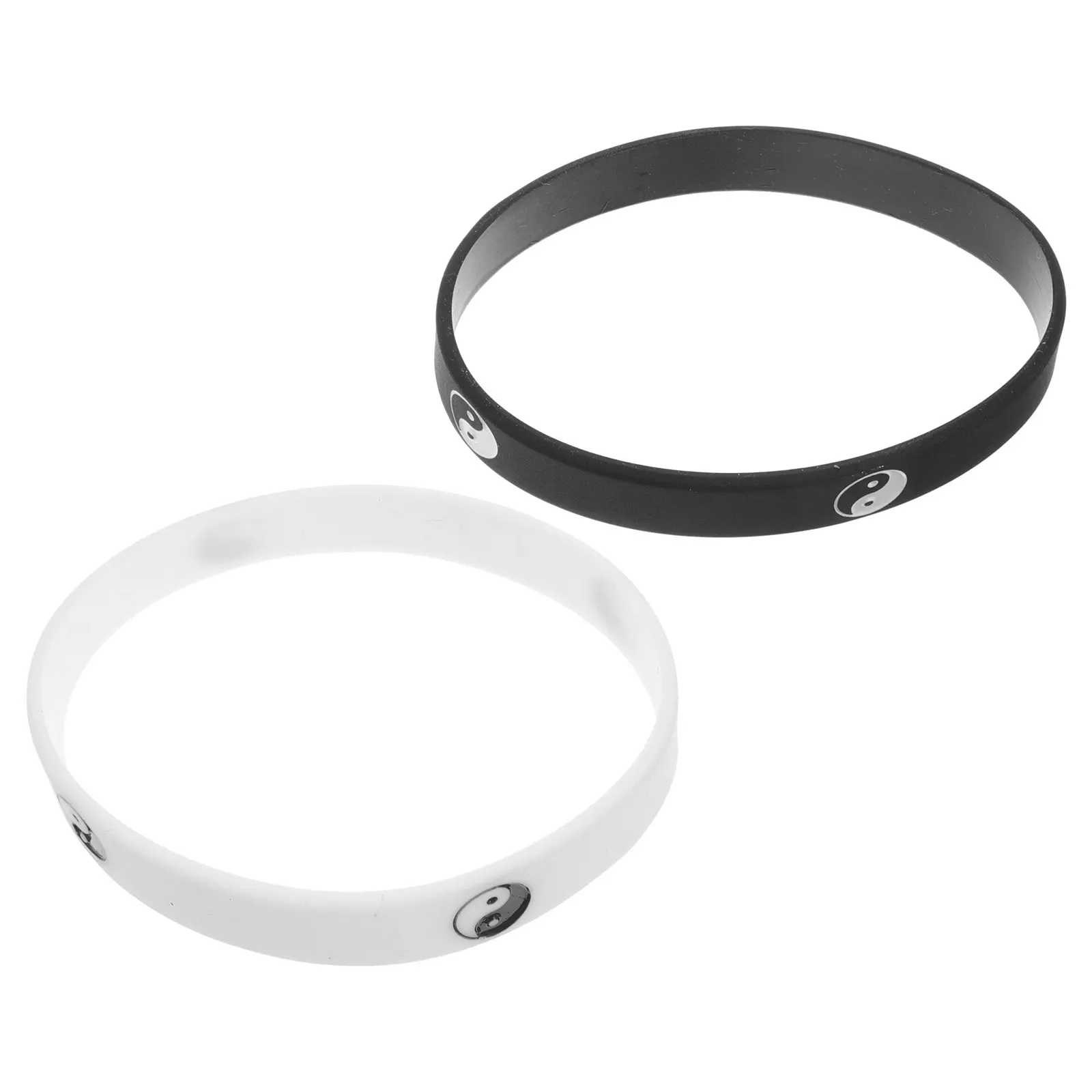 

2Pcs Silicone Tai Chi Wristbands Fitness Sports Bands Matching Yin Yang Bracelets Street Dance Style Couple Friendship