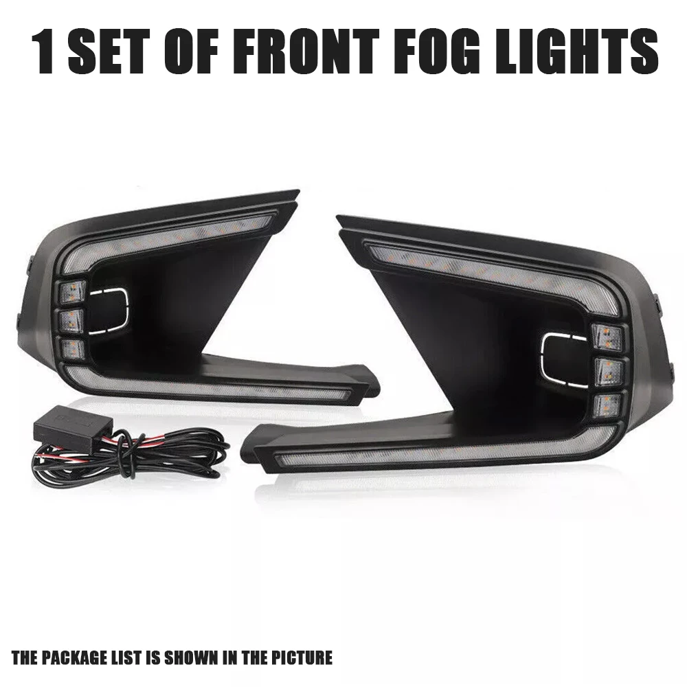 Daytime Running Light For Honda 11 TH Civic 2022 2023 2024 Fog Lamp Tri-Colors DRL With LED Light Blub For Civic Sedan LED Light
