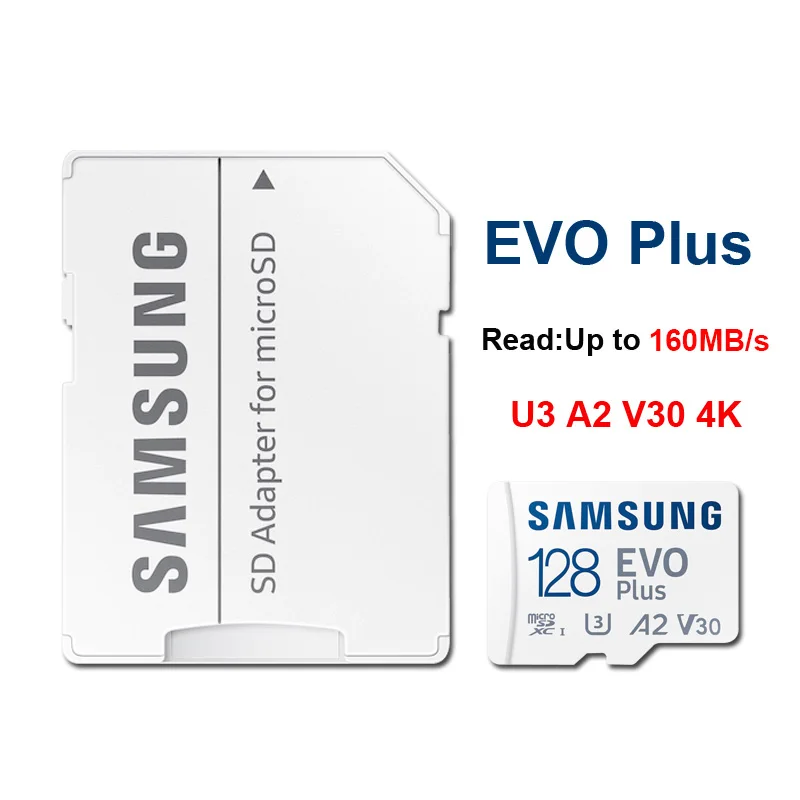 Samsung EVO Plus/PRO Plus/PRO Ultieme mcroSD-kaart 512G 256GB 128GB 64GB SDXC Klasse 10 U1 Hoge snelheid TF-kaart U3 voor 4K UHD video