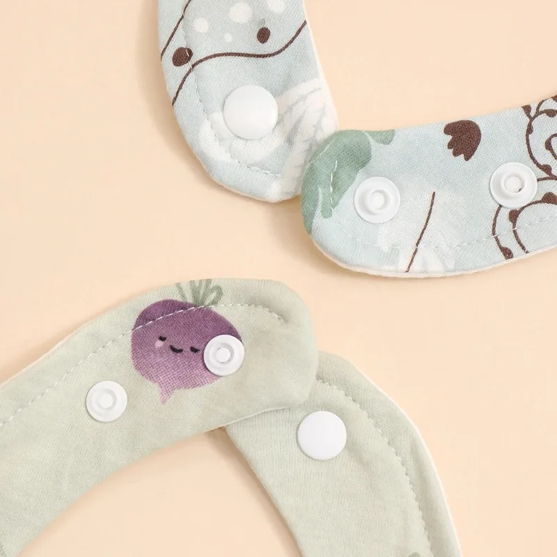 4pcs Cotton Baby Bibs Adjustable Soft Infant Bandana Scarf Newborn Burp Cloths Feeding Saliva Towel for Boys & Girls