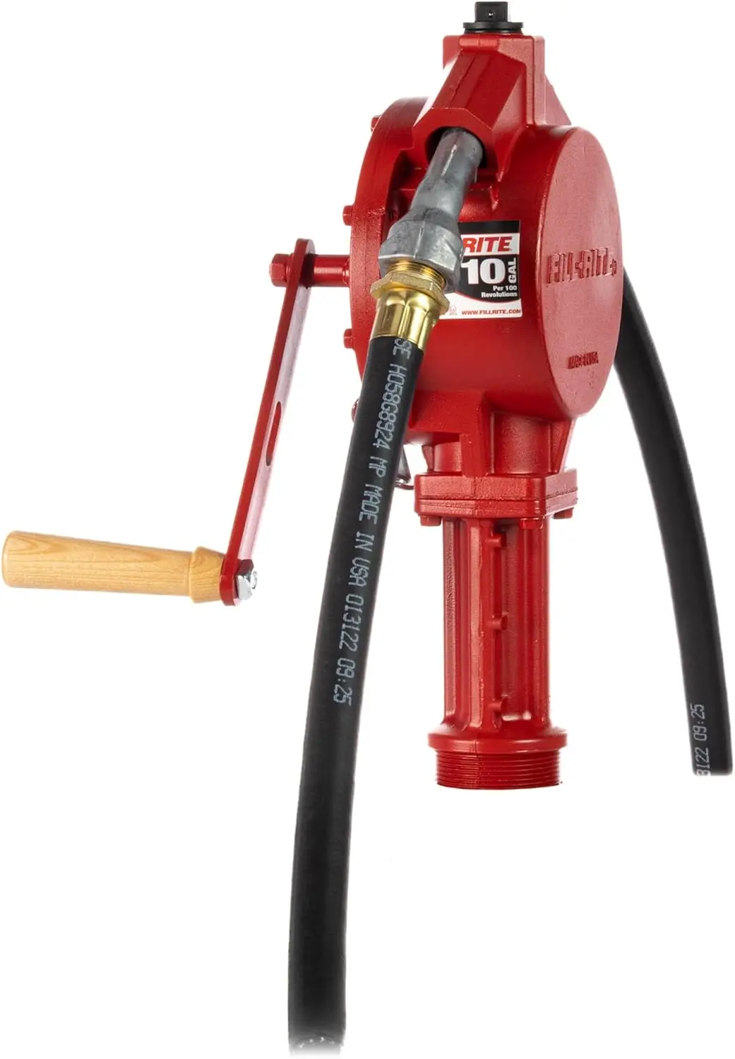 Fill-Rite FR112 Fuel Transfer Rotary Hand Pump w/Discharge Hose, Straight Spout, Vacuum Breaker, & Suction Pipe