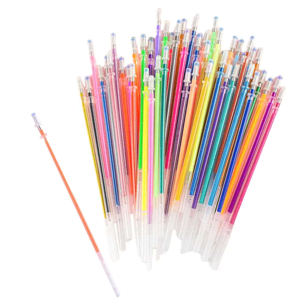 48Pcs Creative Colorful Pen Refills Glitter Effect Gel Refills for Neutral Pens Smooth Writing Refillable Ink for Teens Adults